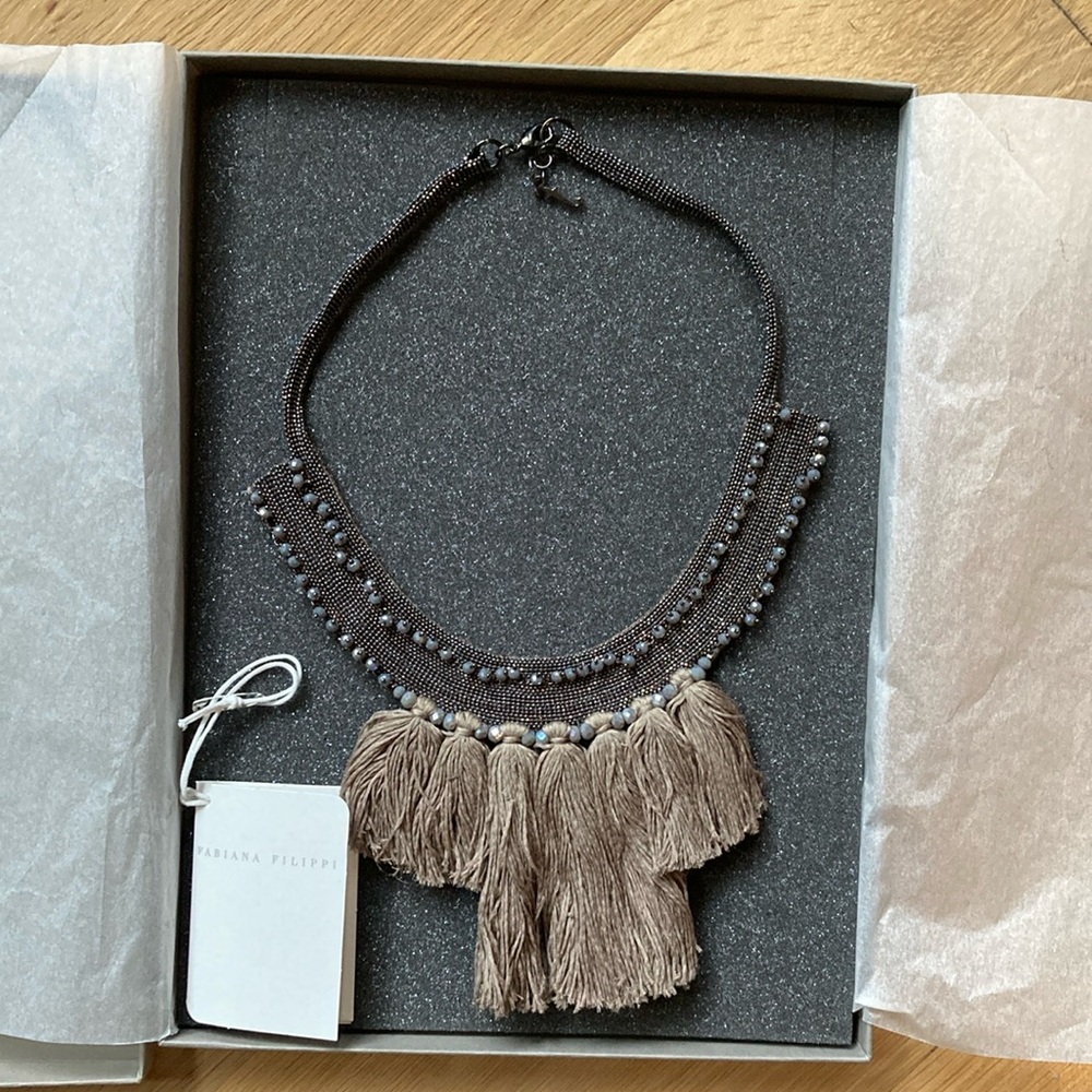 Gray Tassel Necklace / Fabiana Filippi/ brand new